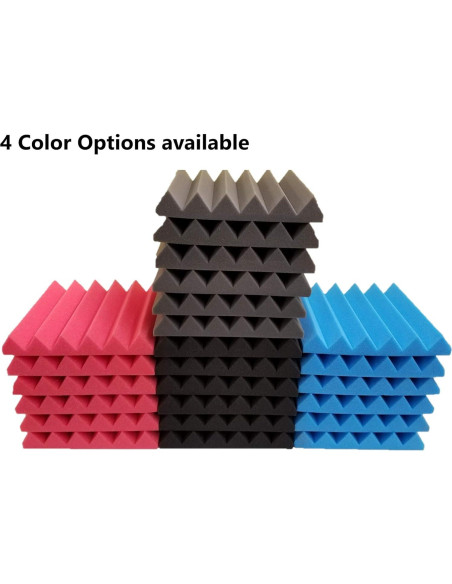 Paneles de espuma acústica Bookishbunny 12 paquetes 30.48x30.48cm