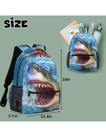 Mochila de Viaje Angry Shark para Laptop 23.9L Unisex