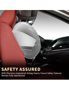 FLORICH Fundas de Asiento Delantero de Cuero Sintético Rojo 2