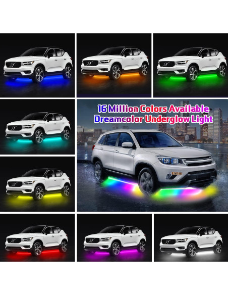 Luces LED de neón para automóviles WEBUPAR, 6 piezas RGBIC