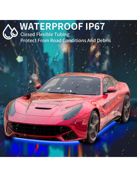 Luces LED de neón para automóviles WEBUPAR, 6 piezas RGBIC