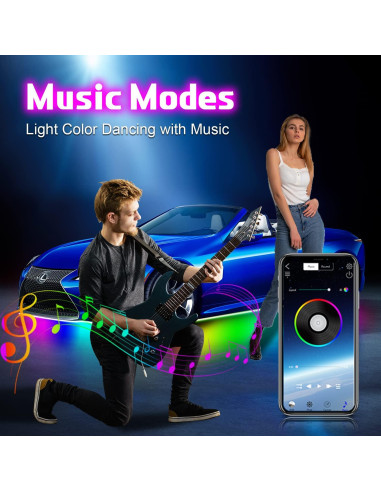 Luces LED de neón para automóviles WEBUPAR, 6 piezas RGBIC