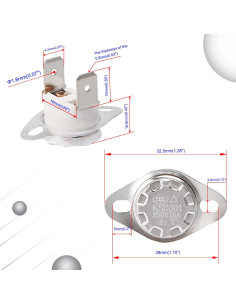 Interruptor Térmico Aopin KSD301 55C 250V 16A 8pcs 2
