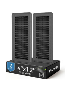 Paquete de 2 rejillas de piso 10x30 cm Flowild gris ajustables