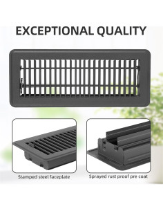 Paquete de 2 rejillas de piso 10x30 cm Flowild gris ajustables 2