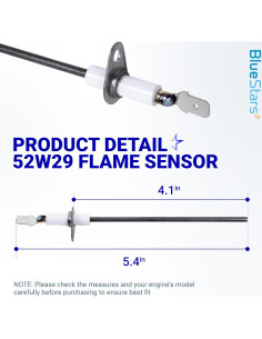 Sensor de Llama de Horno BlueStars 52W29 - Compatible con Lennox, Ducane, Armstrong 2