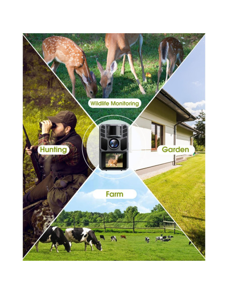 Cámara de Caza Solar FKPCAM 64MP con Batería 5000mAh IP67
