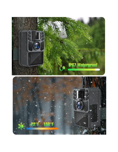 Cámara de Caza Solar FKPCAM 64MP con Batería 5000mAh IP67