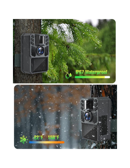 Cámara de Caza Solar FKPCAM 64MP con Batería 5000mAh IP67