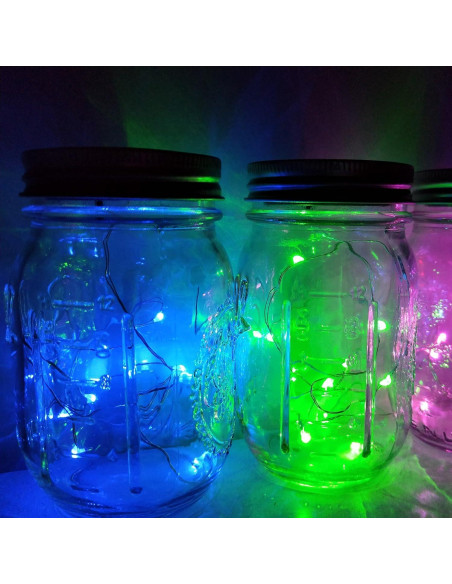 Luces de Tapa Solar Decorman para Tarros Mason - 6 LED Multicolor