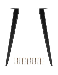 Patas de Mesa Modernas XUUHOOG 71.12 cm Metal Negro Mate (Juego de 4) 2