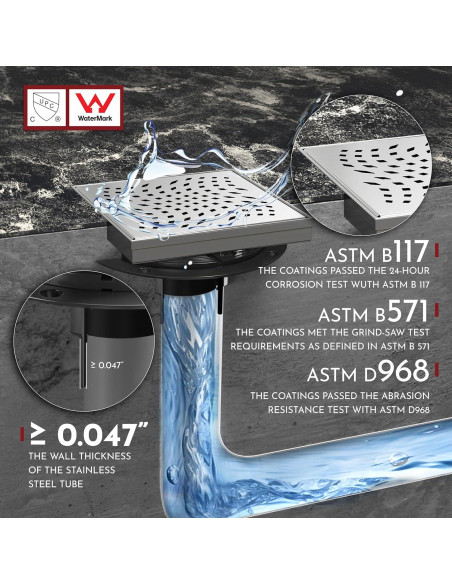 Drenaje de Ducha Cuadrado WEBANG 15.24 cm Acero Inoxidable