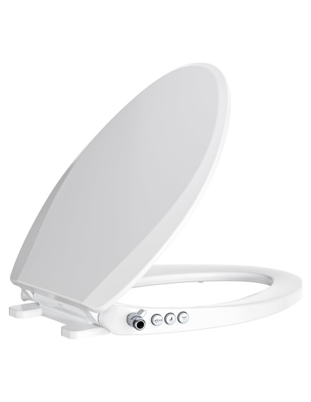 Asiento de Inodoro Bidet Clirass Alargado Blanco con Cierre Suave