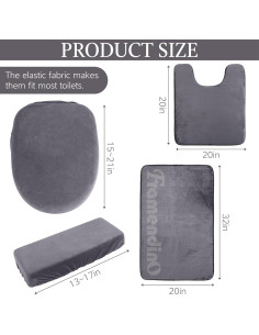 Conjunto de Alfombrillas de Baño Framendino 2 Piezas Gris 2