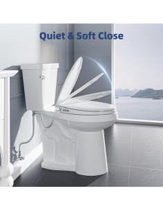 Asiento de Inodoro Bidet Clirass Alargado Blanco con Cierre Suave 2