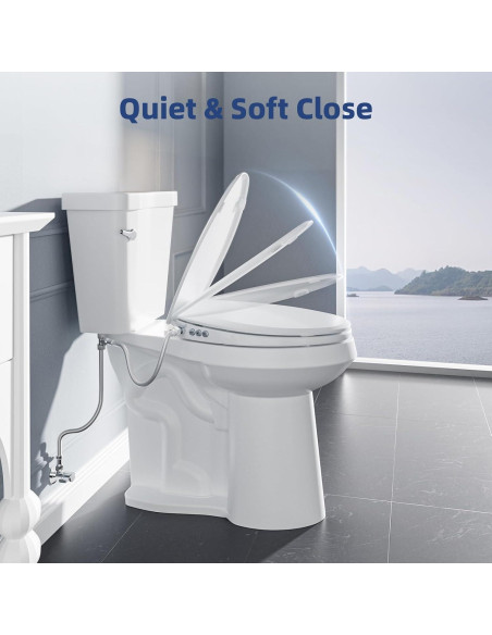 Asiento de Inodoro Bidet Clirass Alargado Blanco con Cierre Suave