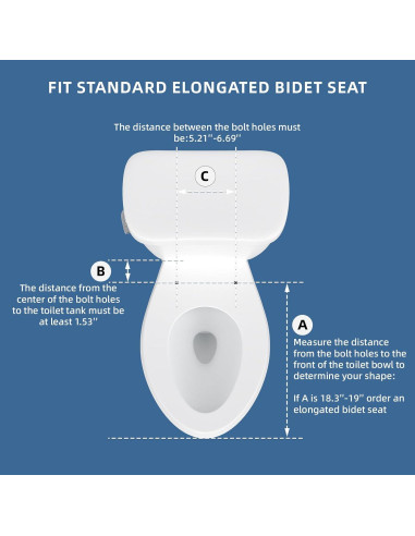 Asiento de Inodoro Bidet Clirass Alargado Blanco con Cierre Suave