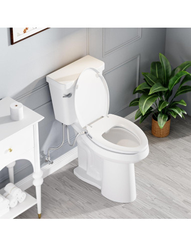 Asiento de Inodoro Bidet Clirass Alargado Blanco con Cierre Suave