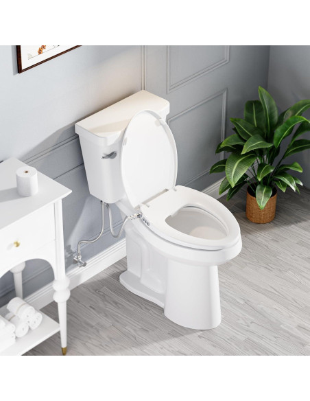 Asiento de Inodoro Bidet Clirass Alargado Blanco con Cierre Suave