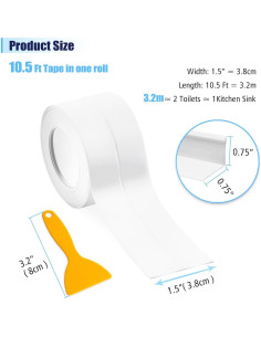 Cinta de Sellado Impermeable Autoadhesiva Rovella 38mm x 3.2m Blanca 2