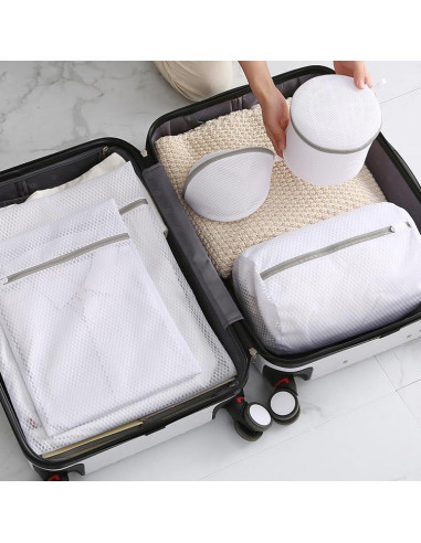 3 Bolsas de Lavandería PapaPick 30x40 cm Malla Duraderas