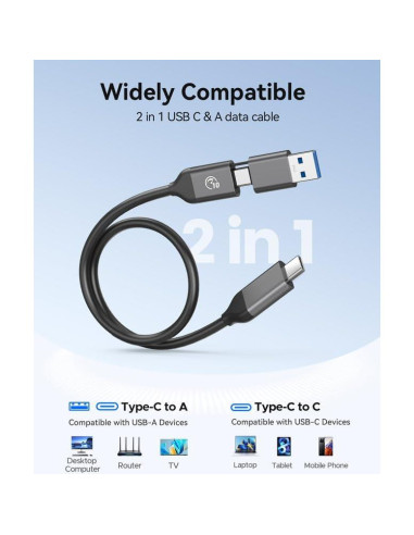 SSD Externo ORICO B5PLUS 1 TB USB-C y USB-A Rápido 460MB/s