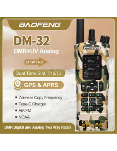 Walkie Talkie Digital BAOFENG DM32 GPS UHF VHF 10W 2