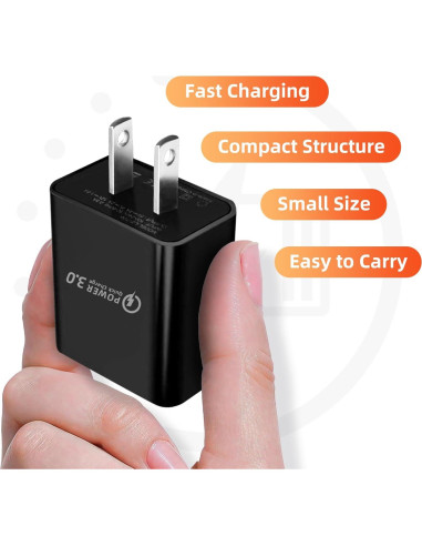 Cargador Rápido 18W 3m USB Tipo-C 3.0 para Oculus y LG