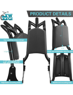 Respaldo Sissy Touring SWESGI Ajustable 24" Negro 2009-2025 2