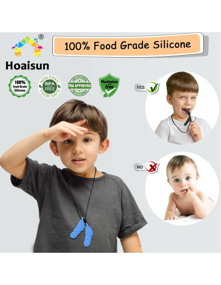 Collares Masticables Sensoriales Hoaisun - 5 Piezas Silicona