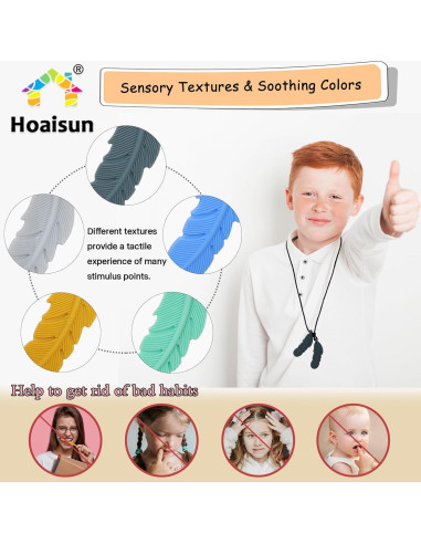 Collares Masticables Sensoriales Hoaisun - 5 Piezas Silicona