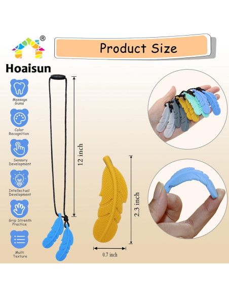 Collares Masticables Sensoriales Hoaisun - 5 Piezas Silicona