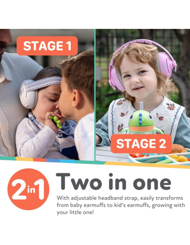 Auriculares Canceladores de Ruido Nuby 2-en-1 para Bebés - Púrpura