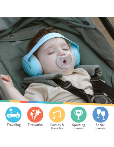 Auriculares Canceladores de Ruido Nuby 2-en-1 para Bebés - Púrpura