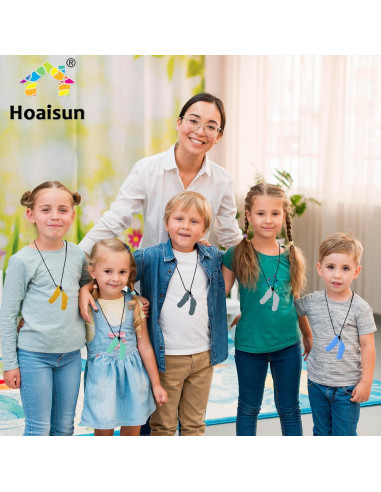 Collares Masticables Sensoriales Hoaisun - 5 Piezas Silicona