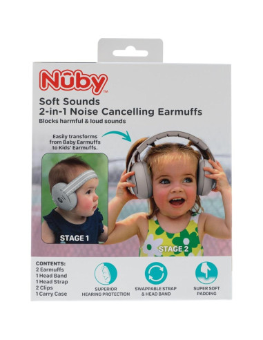 Auriculares Canceladores de Ruido Nuby 2-en-1 para Bebés - Púrpura