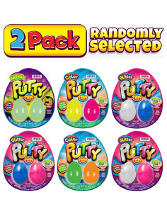 Set de Putty Brillo en la Oscuridad JA-RU - 4 Huevos Neón y Purpurina 2