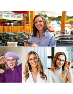 Gafas de lectura AMOMOMA 2x bloqueadoras luz azul para mujer 2