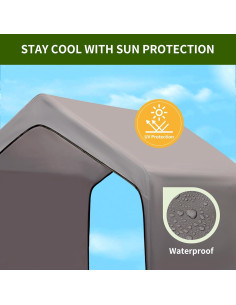 Techo de Sombra para Perros SUMMERTRAIL 1.22m Gris Impermeable 2