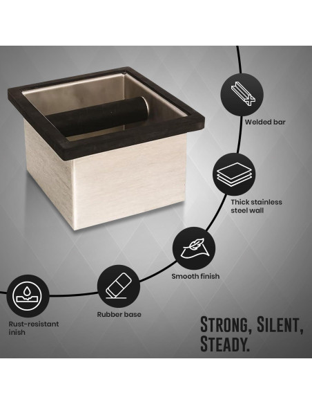 Caja de Golpes de Acero Inoxidable Rattleware 15.24x13.97cm