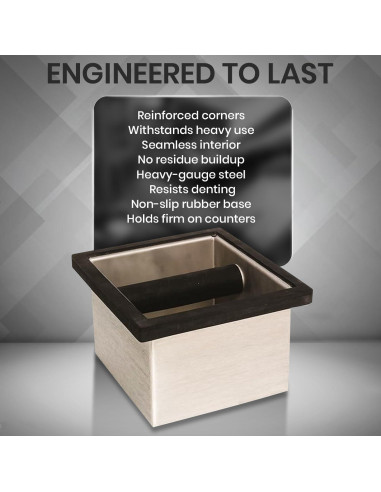 Caja de Golpes de Acero Inoxidable Rattleware 15.24x13.97cm