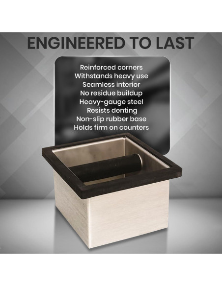 Caja de Golpes de Acero Inoxidable Rattleware 15.24x13.97cm