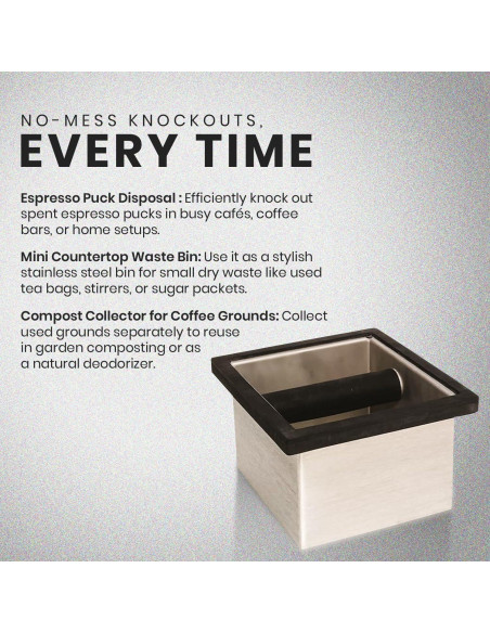 Caja de Golpes de Acero Inoxidable Rattleware 15.24x13.97cm