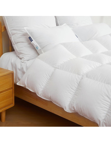 Edredón de Plumas King Uniency Blanco 269x229 cm Lavable