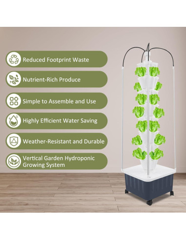 Sistema Hidropónico Inteligente BBinmine 40 Agujeros con LED