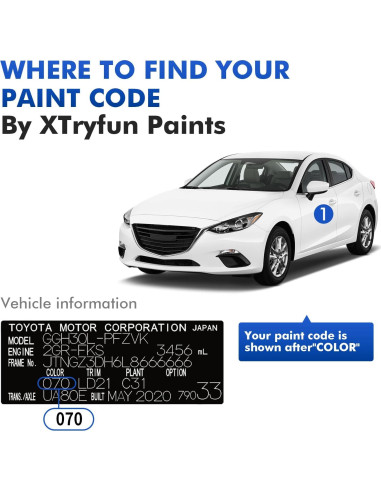 Pintura de Retoque XTryfun Aqua Galáctico 221 para Toyota