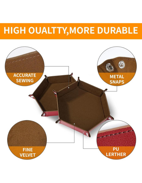 Set de Dados Poliedricos DND 42 Piezas con Bolsas y Bandeja