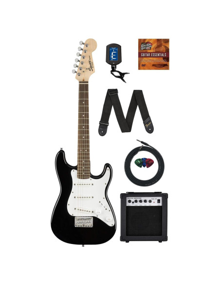 Guitarra eléctrica Squier Mini Strat 3/4 para niños - Negro