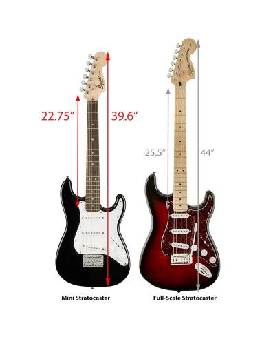 Guitarra eléctrica Squier Mini Strat 3/4 para niños - Negro