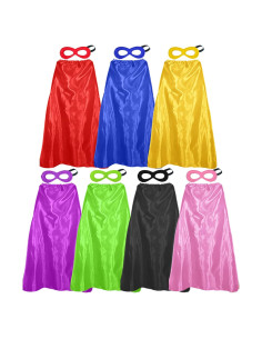 Disfraz de Superhéroe Adulto - 7 Capas y Máscaras Multicolor